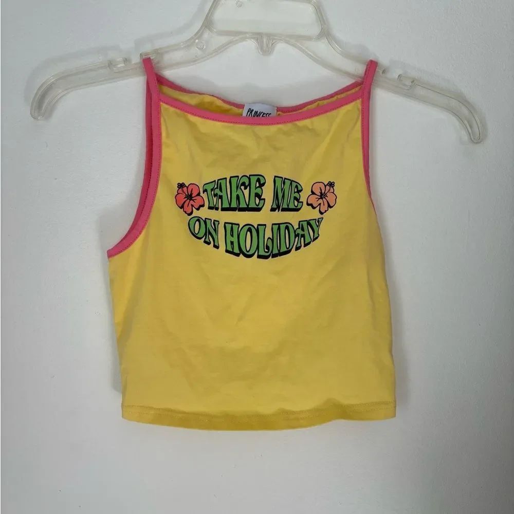 Princess Polly Take me on holiday crop top size 2 95% cotton